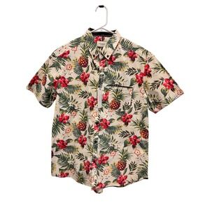 Seven Diamonds Tropical Hawaiian Shirt Mens M Pineapple Floral Cotton NWT